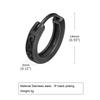 Men Hoop Earrings, New Gothic Black Infinity S Texture Huggies, Small Minimalist Stainless Steel Hoops Ear Gifts for Him Jewelry