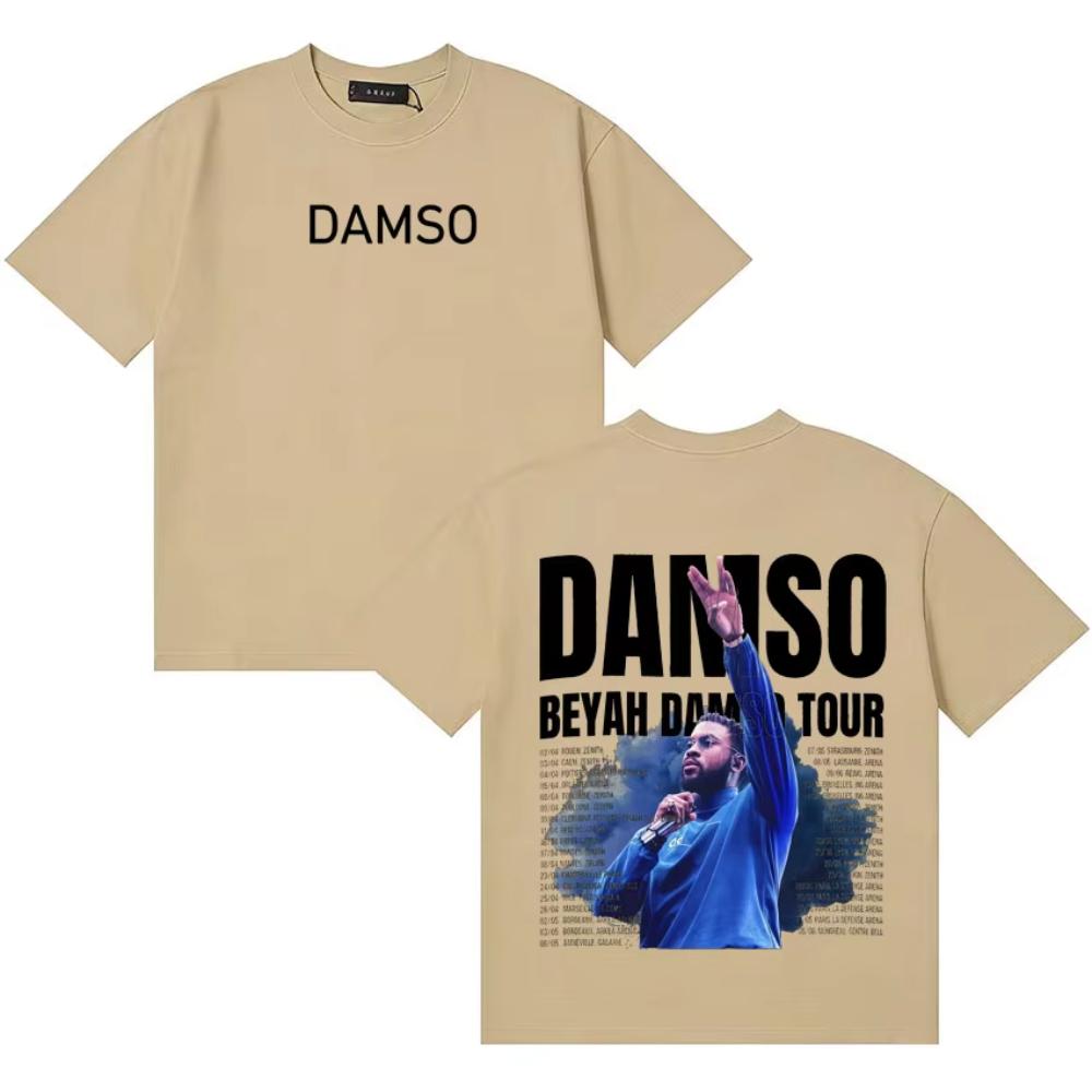 French Singer Damso Beyah Graphics Album Oversized Hip Hop Short Sleeve T Shirts Unisex Women YK Cozy Loose Tshirt Streetwear