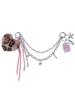 VVV Heart Leopard Rope Chain Keyring _ Pink