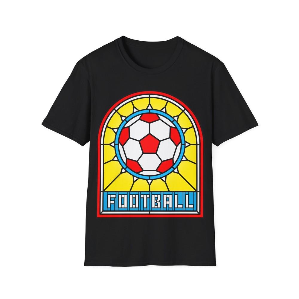 Stained Glass Football Tee, Soccer Fan Shirt, Sports Graphic T-Shirt, Unisex Tee