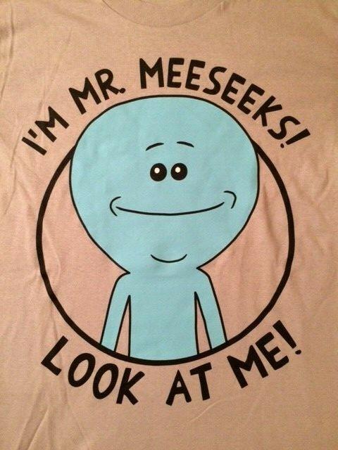 Rick and Morty I m Mr. Meeseeks Look at Me Gray T-shirt Official New Unworn  Unisex T-Shirt S