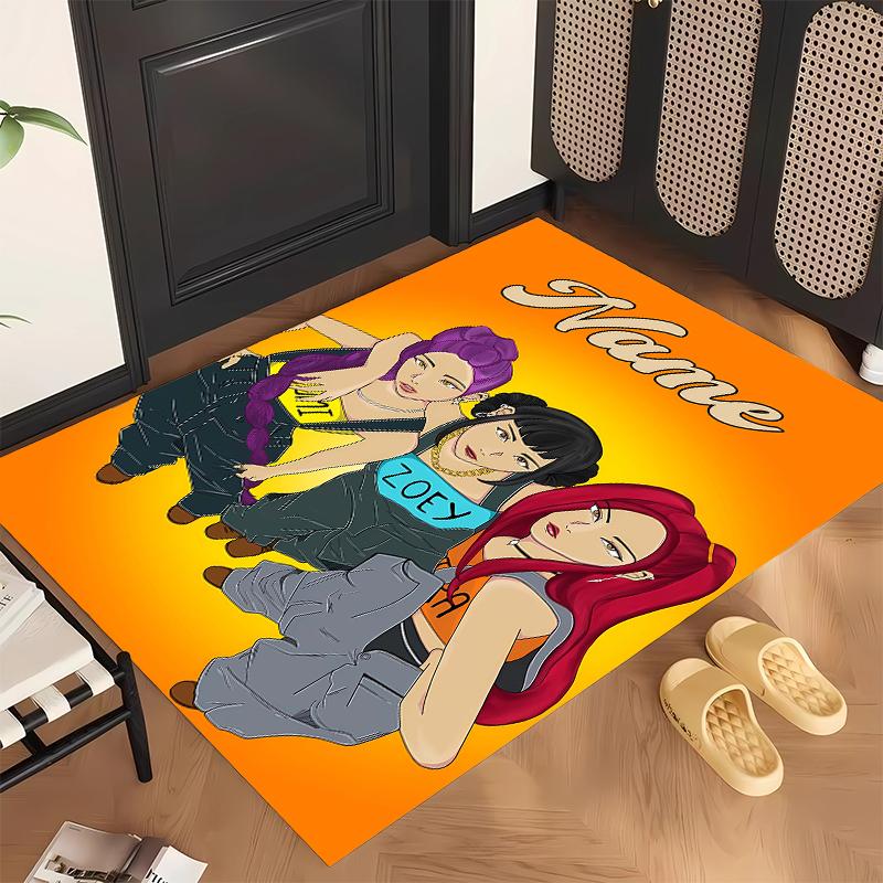 HUNTRIX (68) Personalized Name Office Carpet Stylish Decor for Living Room Bedroom Kitchen