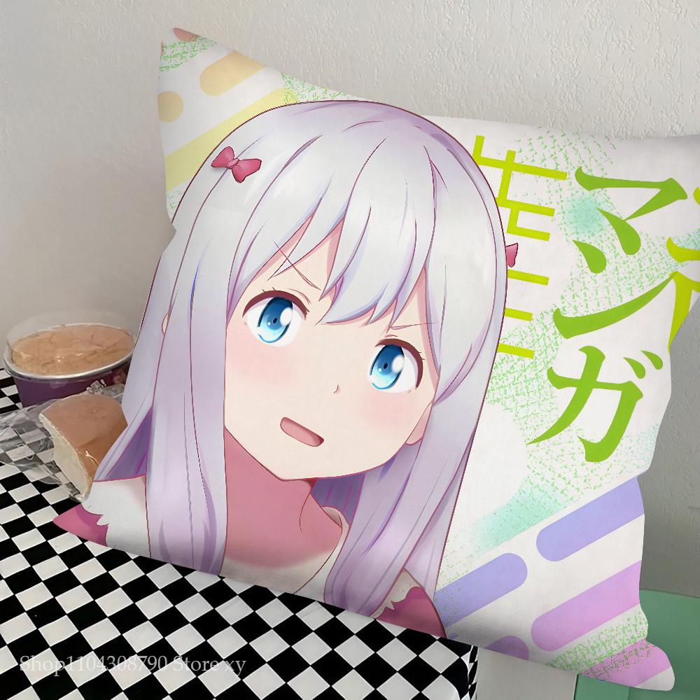 Anime Izumi Sagiri Pillow Case Square Pillow Bedroom Sofa Leisure Comfort Cushion Car Living Room Home Decoration