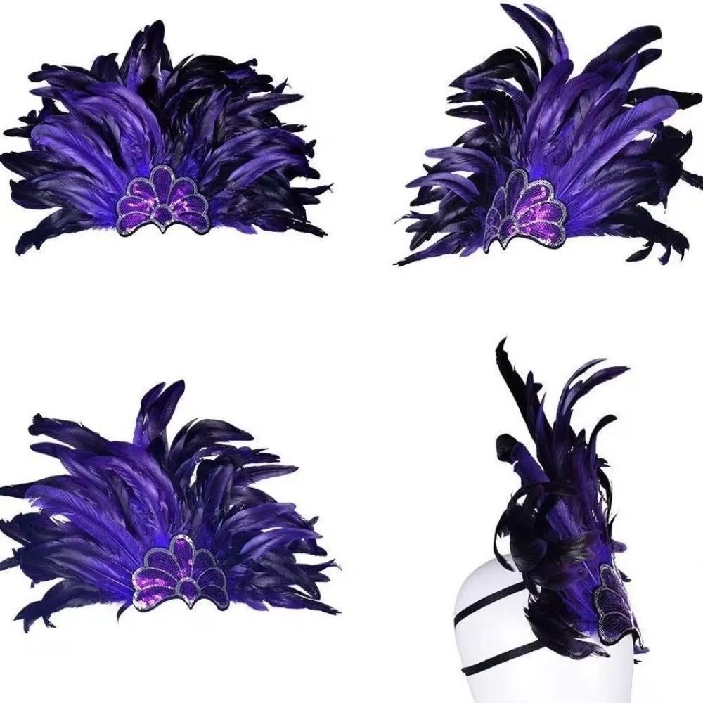 Colorful Feather Headpiece Brazilian Carnival Feather Headdress Stage Headpiece  Carnival Events