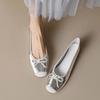 Fashion 2025 Silver Ballerinas Woman Bowtie Flats Mixed Colors Shoes Ladies Patchwork Loafers Slip On Comfy Mocasines Brides Dance Shoes