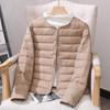 2025 Women's Lightweight Down Jacket: Short Style, Two-Way Round/V-Neck, Perfect for Autumn & Winter