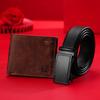 Gift Box Set Men'S Belt Wallet Combination Set Automatic Buckle Belt Wallet High-End Gift Box Gift