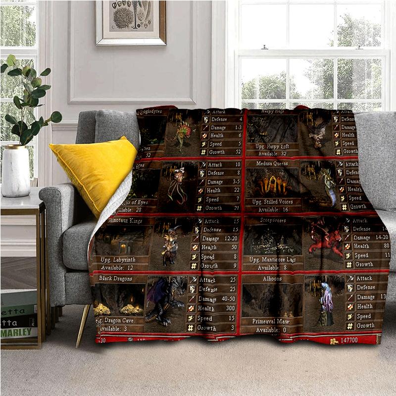 HOMM Game 9 Factions Races Stronghold Dwelling Creatures Heroes of Might and Magic Soft Blanket for Living Room Bedroom Bed Sofa
