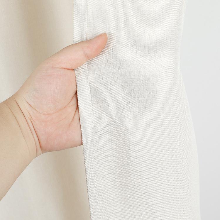 Luxury Linen Shower Curtain with Hooks Bathroom Waterproof Thick Fabric Bath Curtains Bathtub Large Bathing Cover