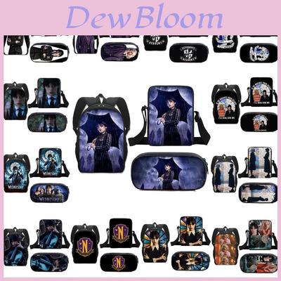 3pcs Wednesday The Adams Family Backpack+shoulder Bag+pencil Case Set Kids Gift