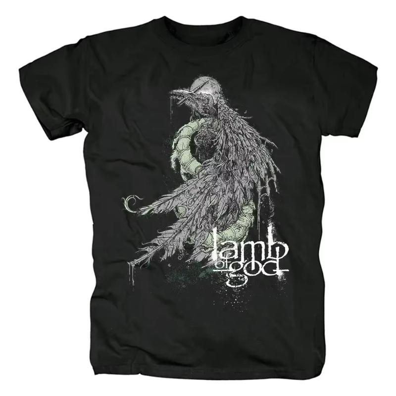 Lamb of God Heavy Mental Band T-shirt Mens 100% Cotton Tshirt Summer Short Sleeve Graphic Tee-shirt Harajuku Streetwear T Shirts