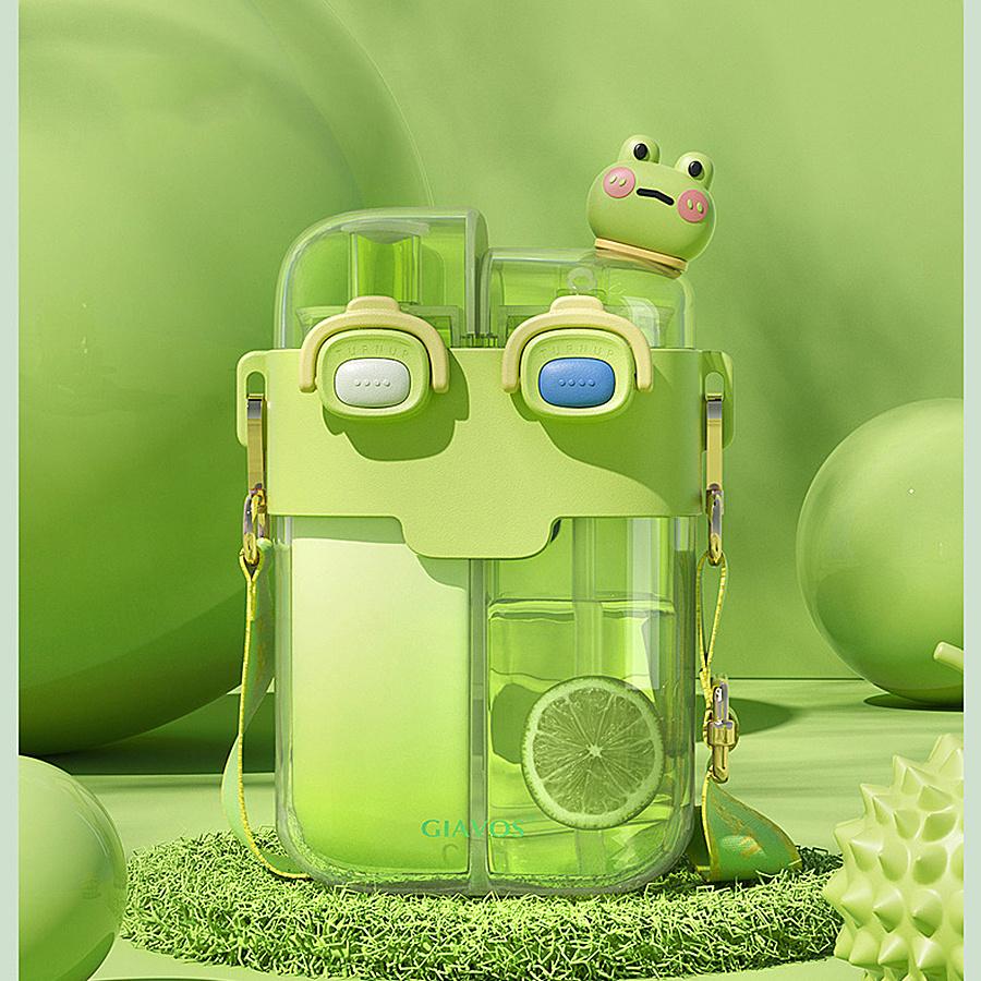 1pc 17.92/26.37oz Portable Leakproof Double Drink Water Bottle with Straw and Strap for School, Sports, and Travel - Stay Hydrated On the Go!