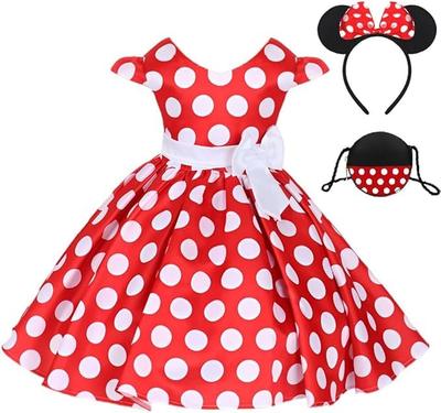 [Formemory] Mouse Costume for Kids, Cosplay, Halloween, Christmas, Polka Dot Skirt, Dress, Bag, and Headband. 3-Piece Set. Great for Everyday Wear