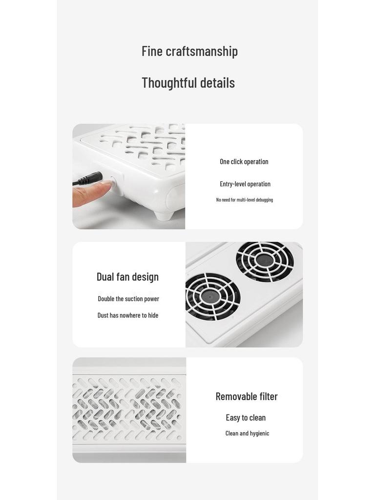 High-Speed Turbo Stepless Manicure Dust Collector & Nail Grinder