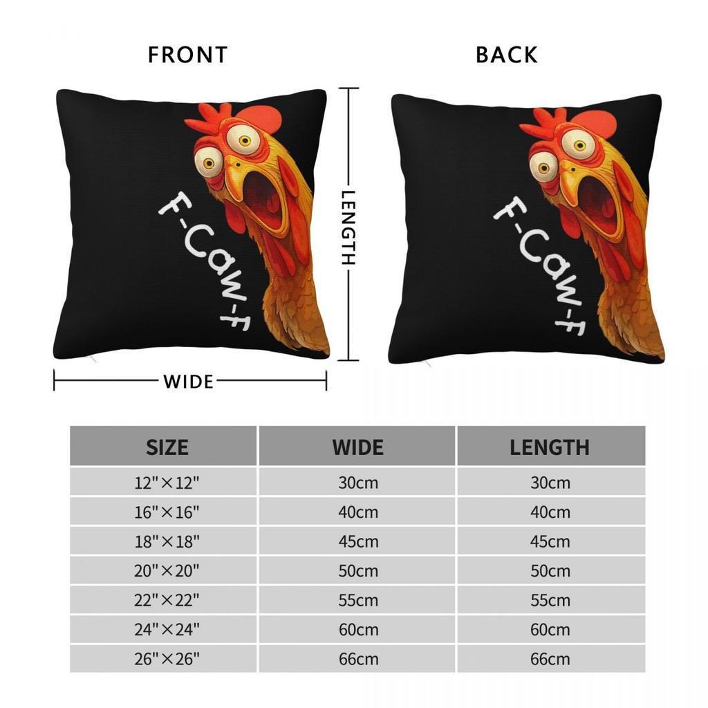 Funny F-Caw-F Chicken Fcawf Pillowcase Stuff Printed Cushion Cover Pillow Covers Home Decor Square Multi Size