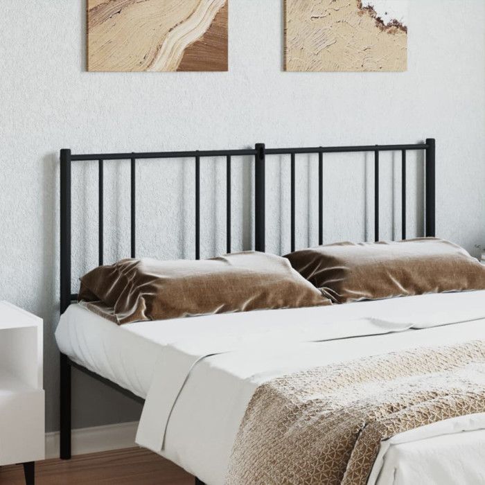 VidaXL Tête de lit métal noir 140 cm 352513