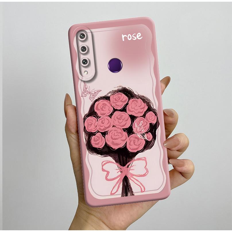 Für Huawei Y6p Hülle MED-LX9 Hübsche Schmetterlingsblumen Coque Weiche Flüssigsilikon Handyhülle Für Huawei Y7p Y 6p 2020 Rückseite