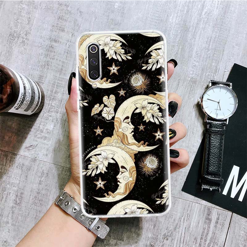 Funny Sun Moon Face Phone Case For Xiaomi Redmi Note 10 9 8 11 Pro 11T 11S 10S 9S 9A 9C 9T 8T 8A 7 7A 5 Art Pattern Cover Coque