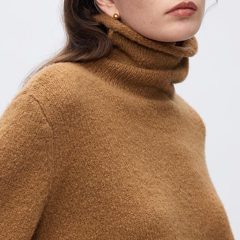 LANCY Women's Wool Blend Turtleneck Sweater