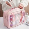 Options Large Capacity Waterproof Toiletry Bag - Transparent PVC, Odorless, Portable Travel Cosmetic and Accessories Storage Pouch