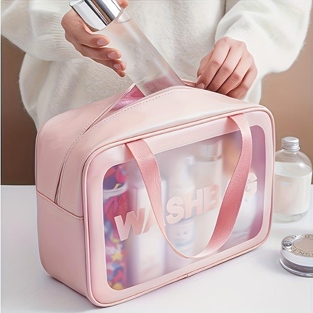 Options Large Capacity Waterproof Toiletry Bag - Transparent PVC, Odorless, Portable Travel Cosmetic and Accessories Storage Pouch