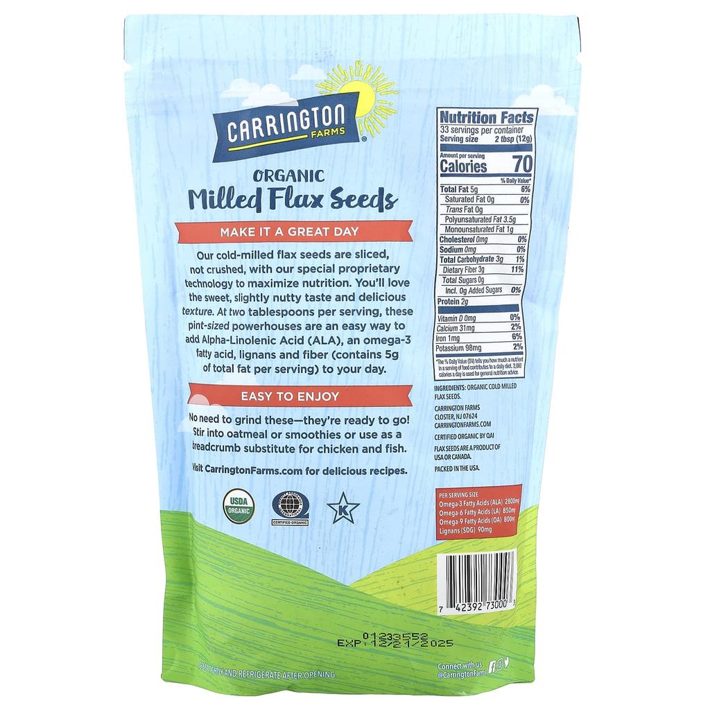 Organic Ground Flaxseed, 397G(14Oz)