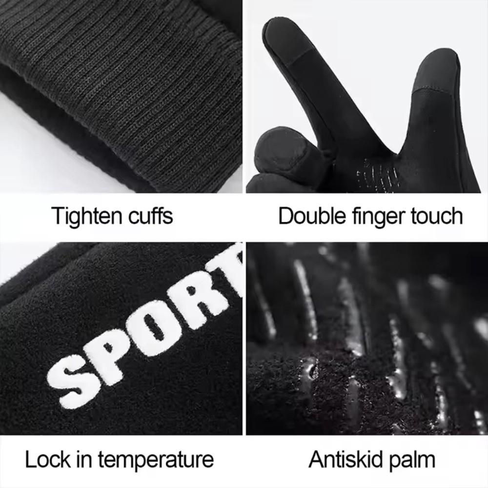 Anti-Slip Faux Suede Gloves Windproof Touch Screen Gloves Durable Cycling Gloves  Men Women