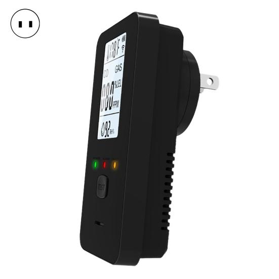 

Yousheng 4-в-1 Газовый и CO Детектор с ЖК-дисплеем Вставляемый в розетку Сигнализация природного газа и угарного газа Монитор температуры и влажности Высокая чувствительность для дома, автодома чёрный