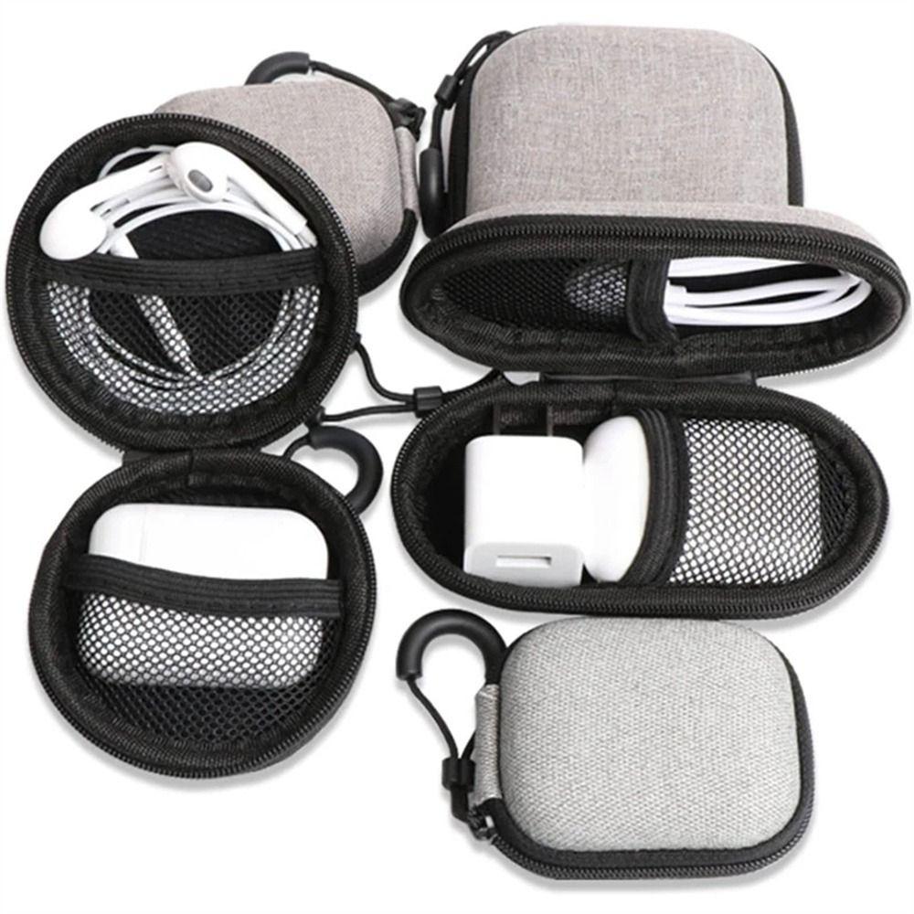 Mini Storage Earphone Accessory Earphone Storage Bags Charger Protection Bag EVA Zipper Bag
