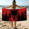 A-Albaniens flagga Handduk Strandhandduk Överdimensionerad Snabbtorkande Handduk Absorberande Mjuk Simstrandhanddukar för Män Kvinnor