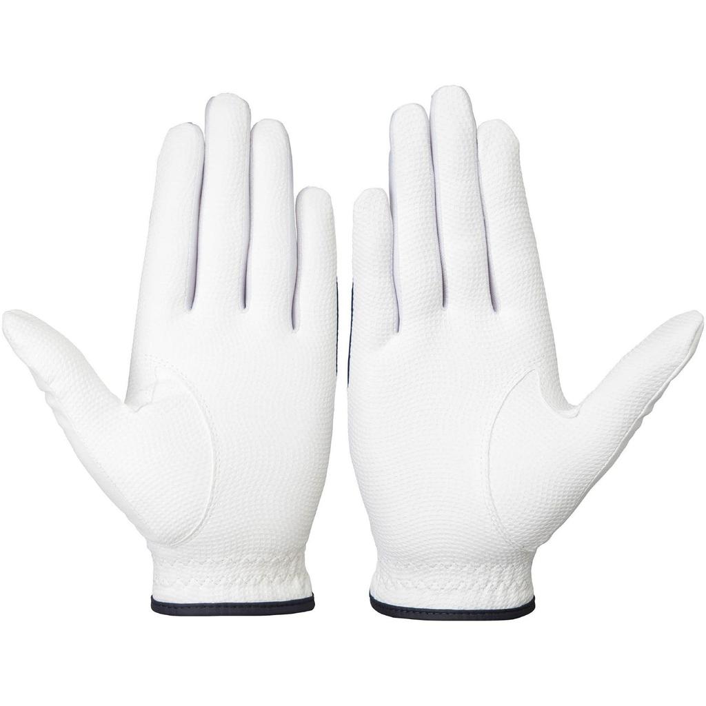 MIZUNO Golf Gloves Efil Synthetic 5MJWB254 Women's, Pair, Leather/Synthetic Leather, White/Navy, 19cm,