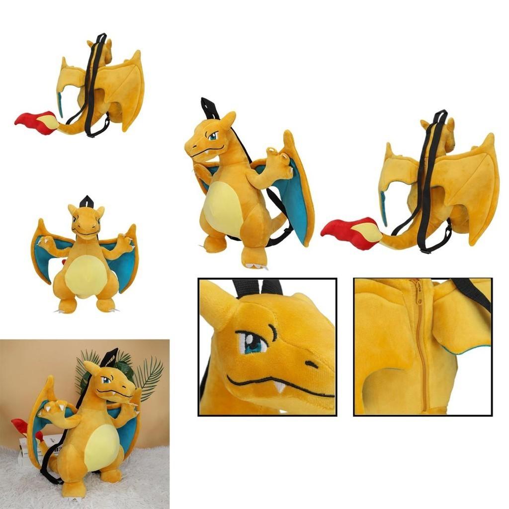 Cute Cartoon Backpack With Gengui And Charizard For Kids, Plush Toy Bag For Kindergarten
