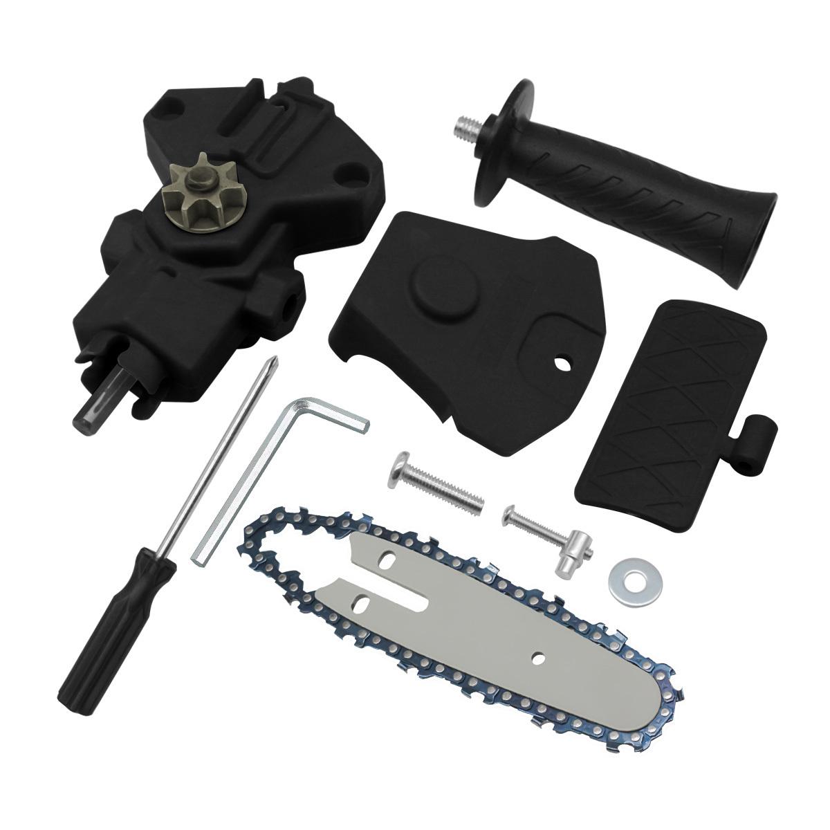 

Portable Pruning Saw No Battery Electric Drill Converter Into Electric Chain Saw 4 Inch Chainsaw Bracket With Spare Chain