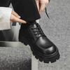 Men's shoes 2024 new business British style casual thick sole heightening big head leather shoes tooling derby shoes 5052-J