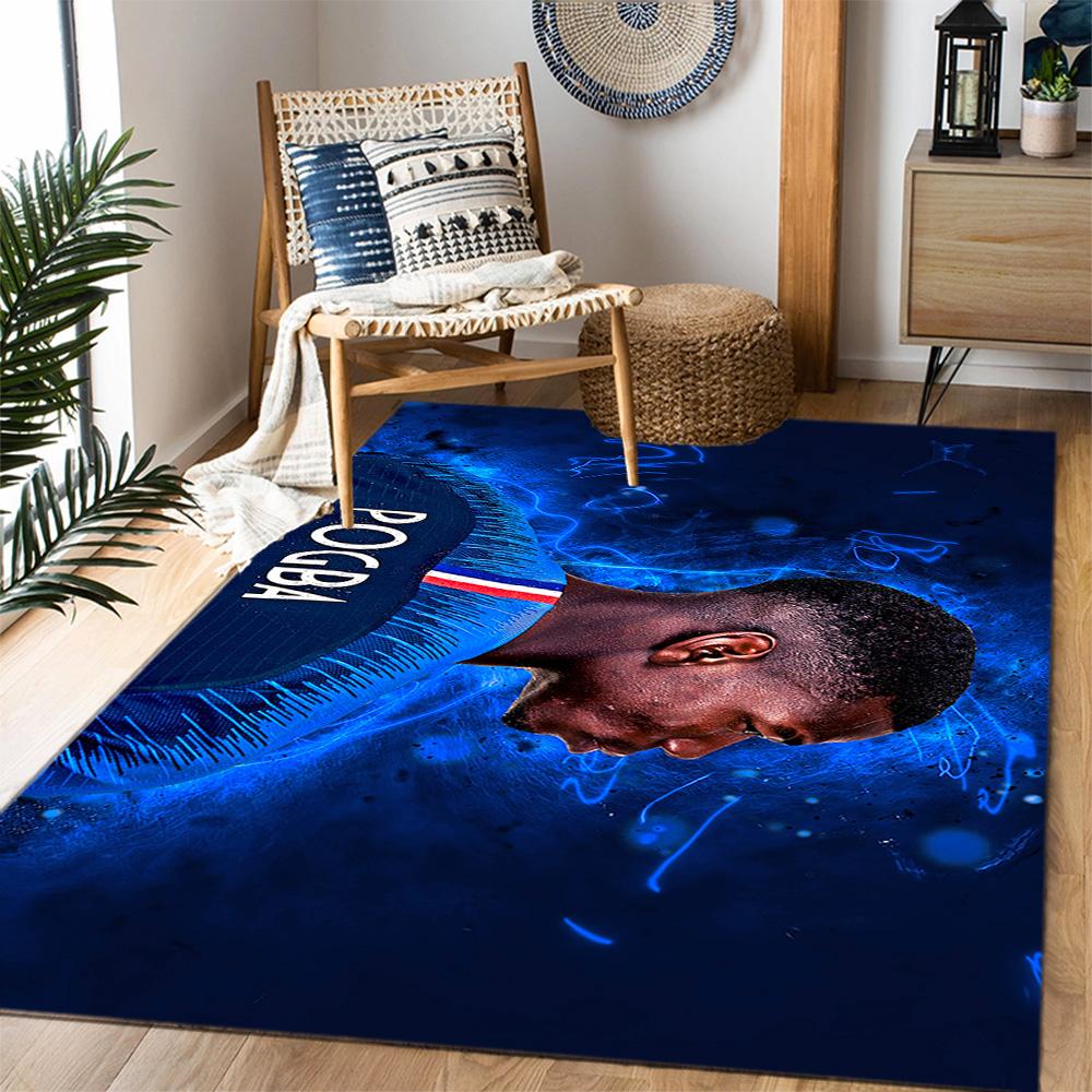 Paul Pogba Action Floor Mat Perfect for Kitchen Dormitory Living Rooms Playrooms Antislip Carpet Anime Office Decor