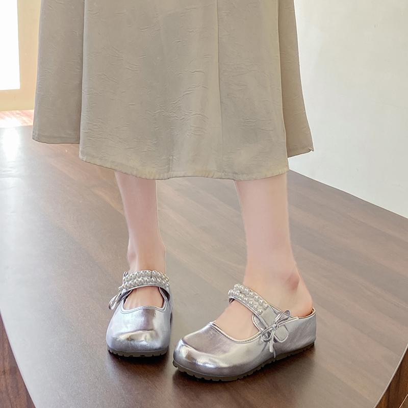 Fashion CRLAYDK Women's Slip On Mule Pearl Height Increase Comfortable Casual Backless Loafers Classic Walking Ladies Dressy Slide