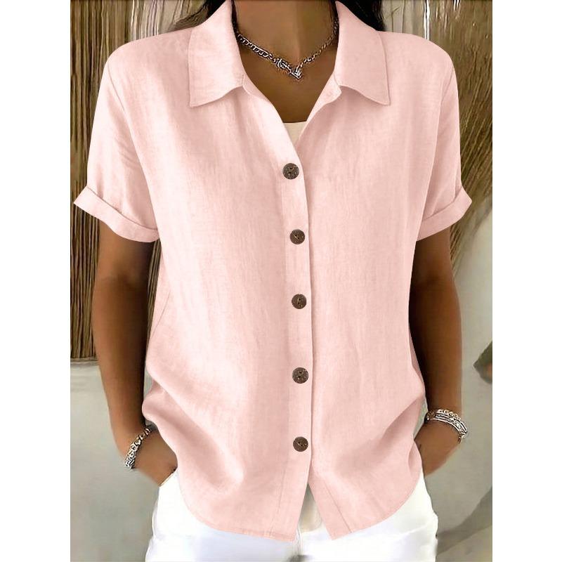 JPNTKY Women's Fashion Casual POLO Neck Short Sleeve Blouses & Shirts