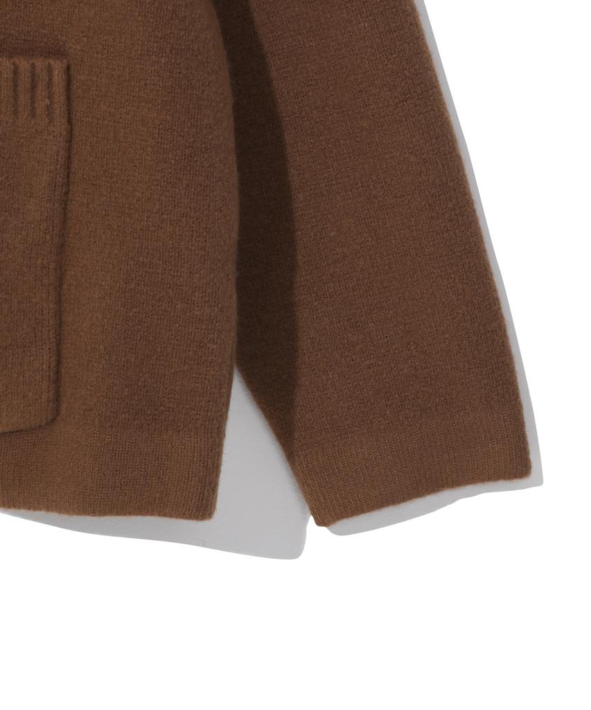 BEENTRILL Essential Turtleneck Two-Way Knit Zip-Up (Camel)