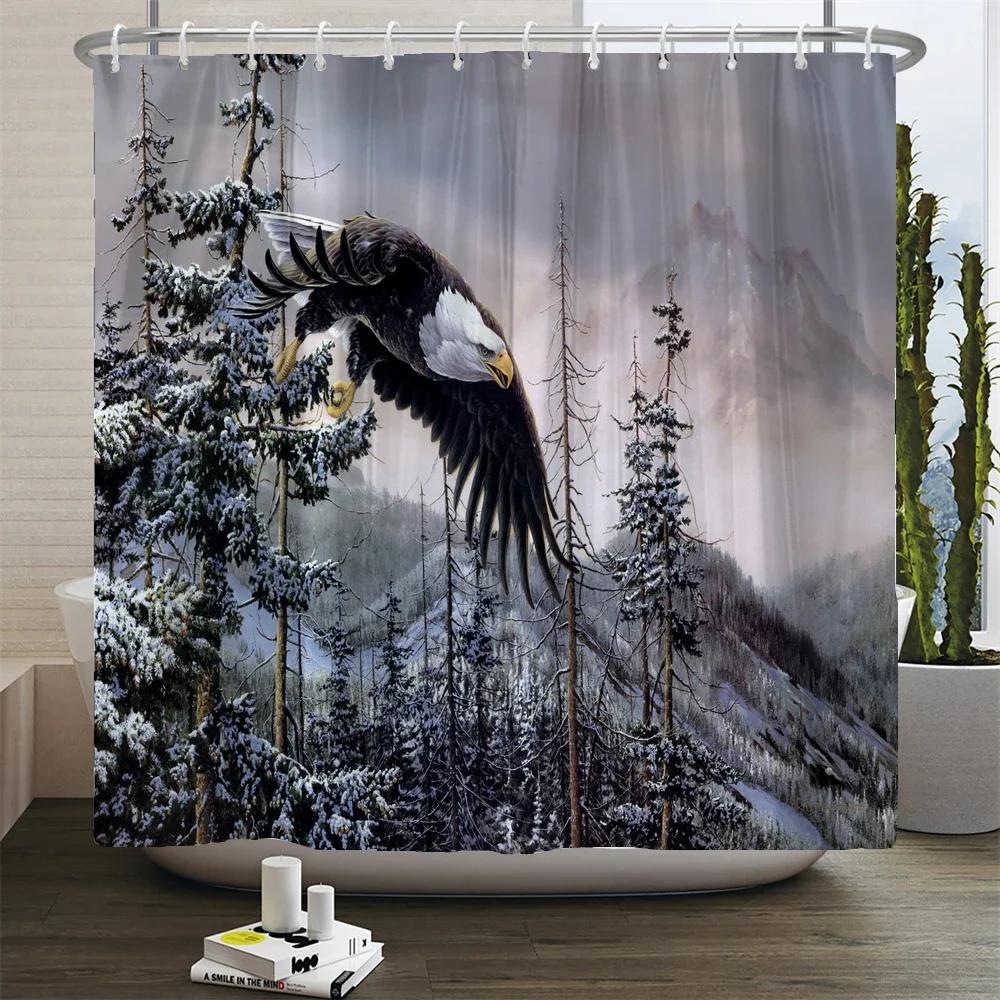Animals Printed Lion, Tiger, Cat,Elephant,3D Bath Curtains Waterproof Polyester Cloth Washable Bathroom Shower Curtain With Hook