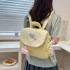 Oxford Fabric Heart Shaped Backpack With Striped Pattern For Casual Daily Use