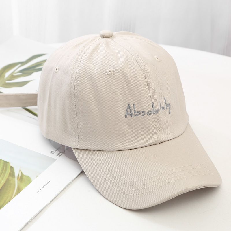 

Hat Ins New Arrival Japanese Casual All-Match Soft Top Letter Baseball Cap Men and Women Retro Spring and Summer Day Peaked Cap Tide Beige Adjustable