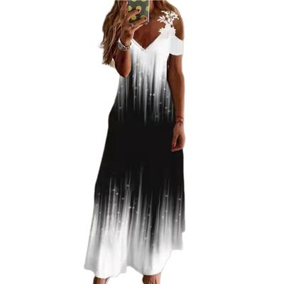 Formal Dress Floral Print Loose-fitting A-Line Lace Summer Maxi Dress Plus Size
