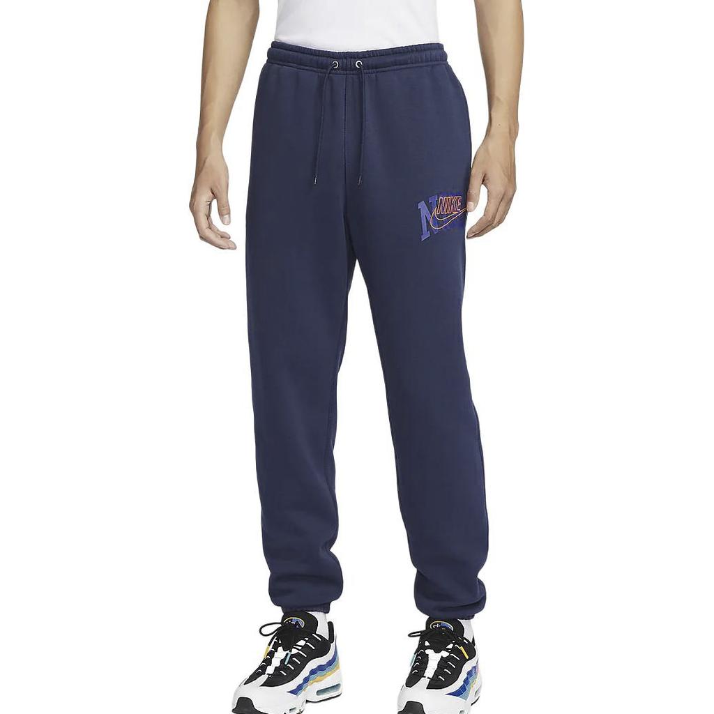 Nike Club Fleece Letter Print Drawstring Casual Cuffed Fleece Joggers Men Joggers Dark-Navy FV4454-410