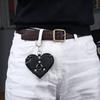 Portachiavi a Forma di Cuoio Punk Gotico Ciondolo per Borsa Creativo Borchie Cuore Fascino per Borsa Accessorio da Appendere