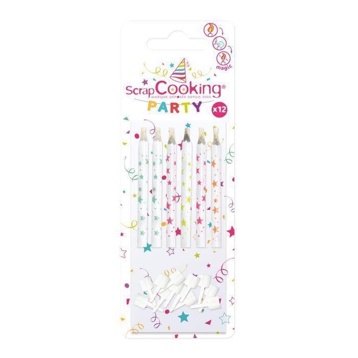 Bougies Magiques - Scrapcooking Party - 12 pièces - Assortiment de couleurs - Pour enfants - Intérieur