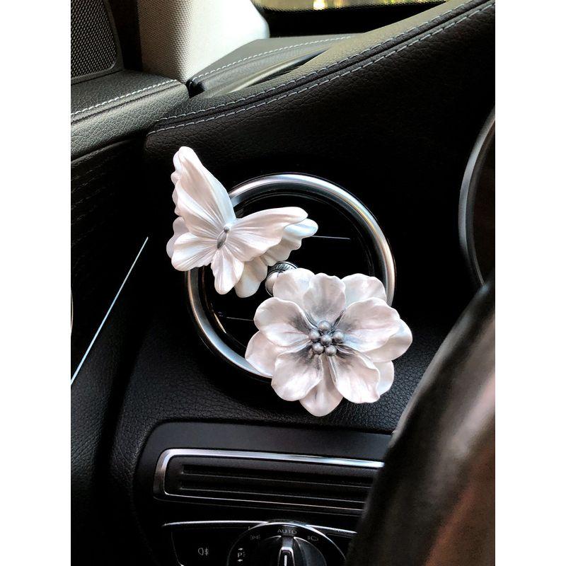2026 New Butterfly Car Air Freshener Perfume Car Vent Decoration for Girls Flower Car Interior Accessories Diffuser Stone