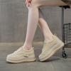 Autumn New Breathable Feet Small Versatile Casual Board Shoes Thick Sole Heightening White Shoes Comfortable and Fashionable