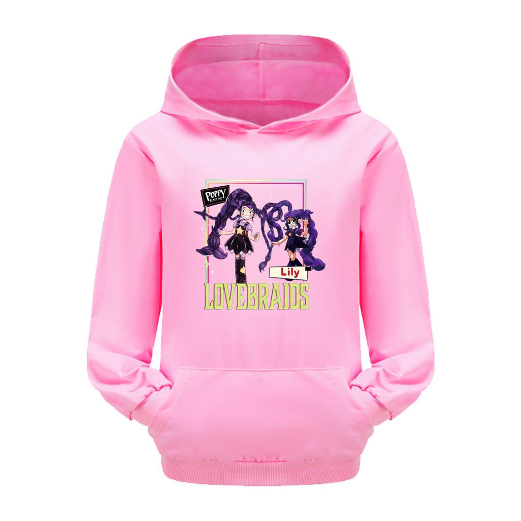 5594 Kids Girls Lily Lovebraids Printed Long Sleeves Pocket Hoodies Outerwear 110cm
