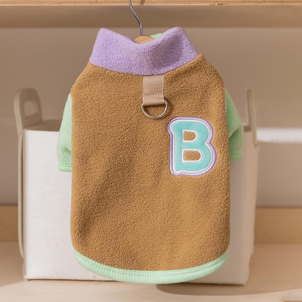 Autumn and winter pet clothes simple contrasting colors BB two-legged fleece jacket small dog Bichon teddy dog clothes