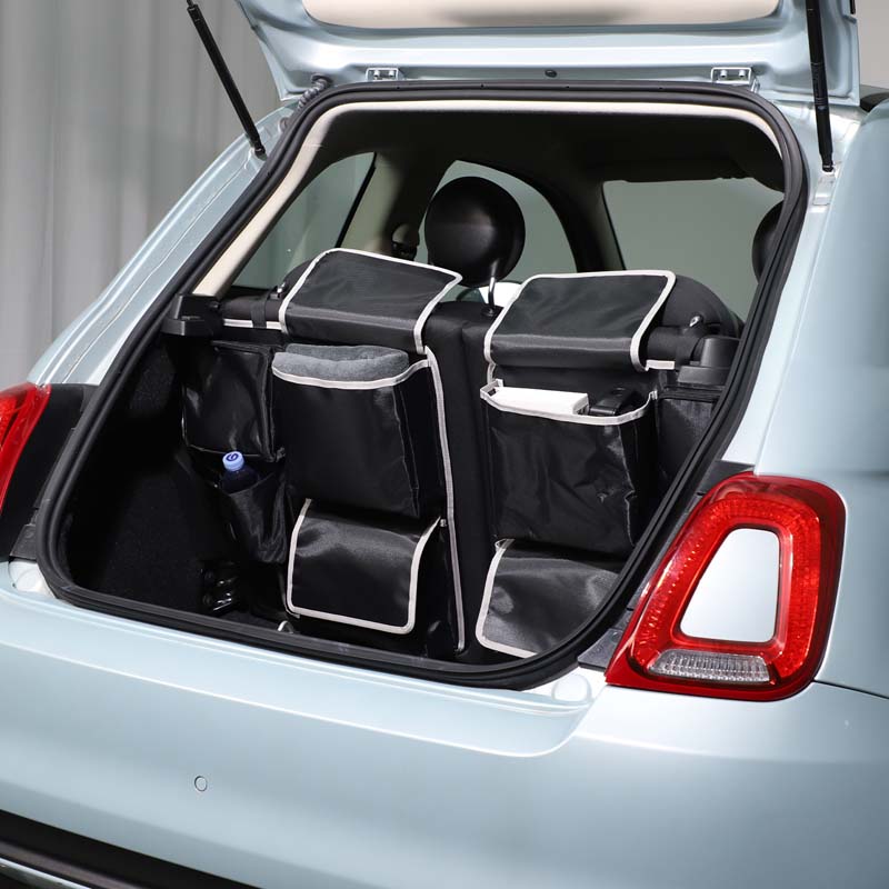 Car Rear Seat Back Storage Bag Multi functional Organizing and Storage Hanging Bag For Fiat 500 2016-2026 Accessories